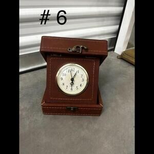 Elegant Vintage Leather Alarm Clock